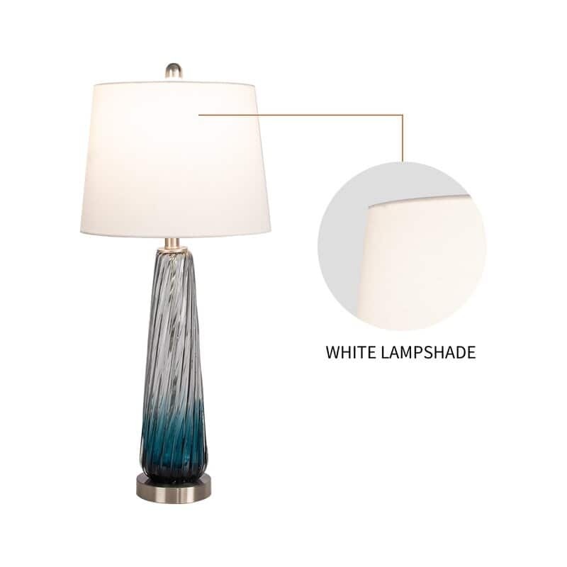 Maxax 28.75" Gradient Blue Bedside Table Lamp Set (Set of 2)