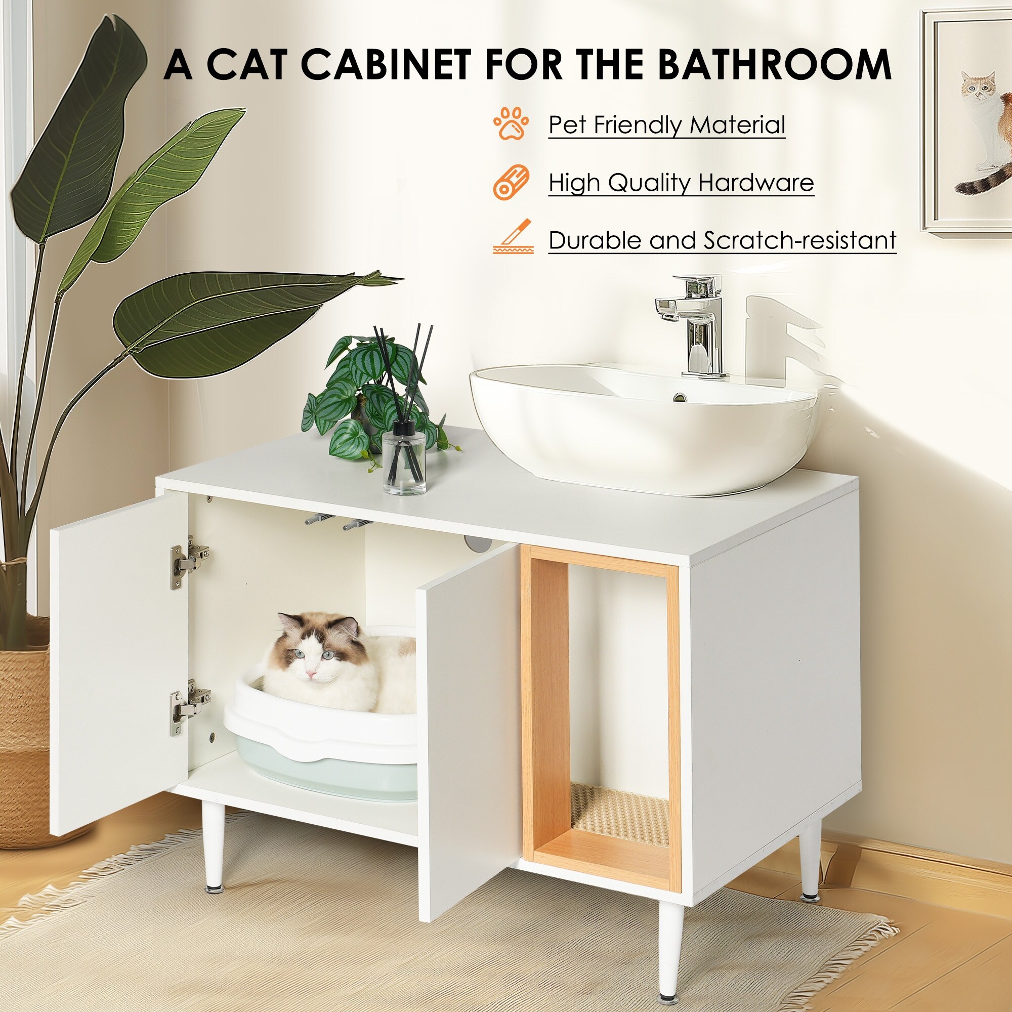 Cat litter in bathroom hotsell