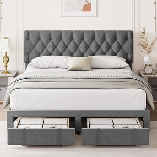 Full Size Bed Frame with 2 Storage Drawers - Bed Bath & Beyond