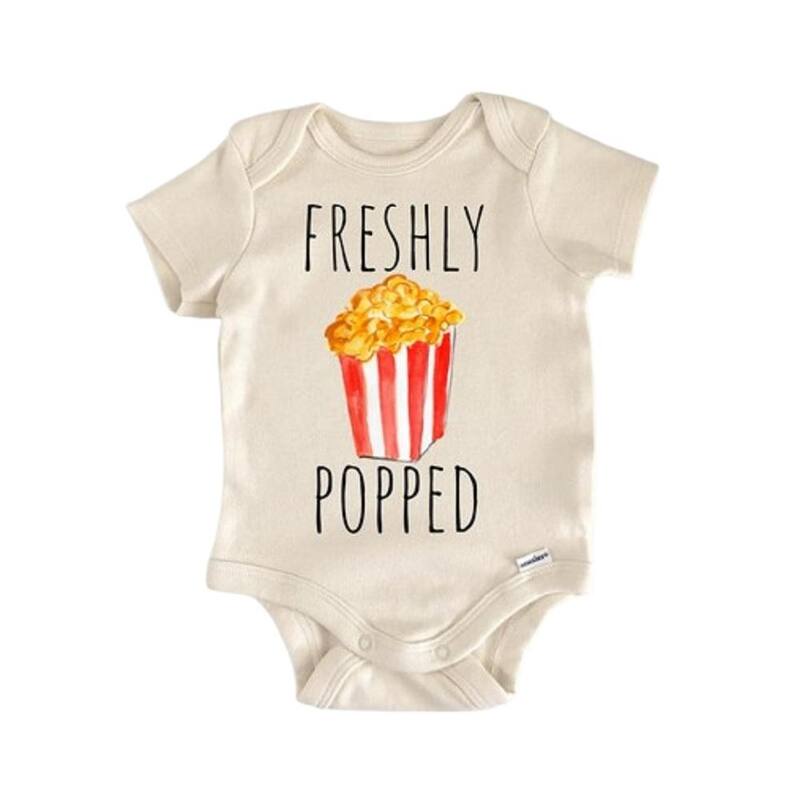 Popcorn Movie Night - Baby Boy Girl Clothes Infant Bodysuit Funny Cute - White - Newborn