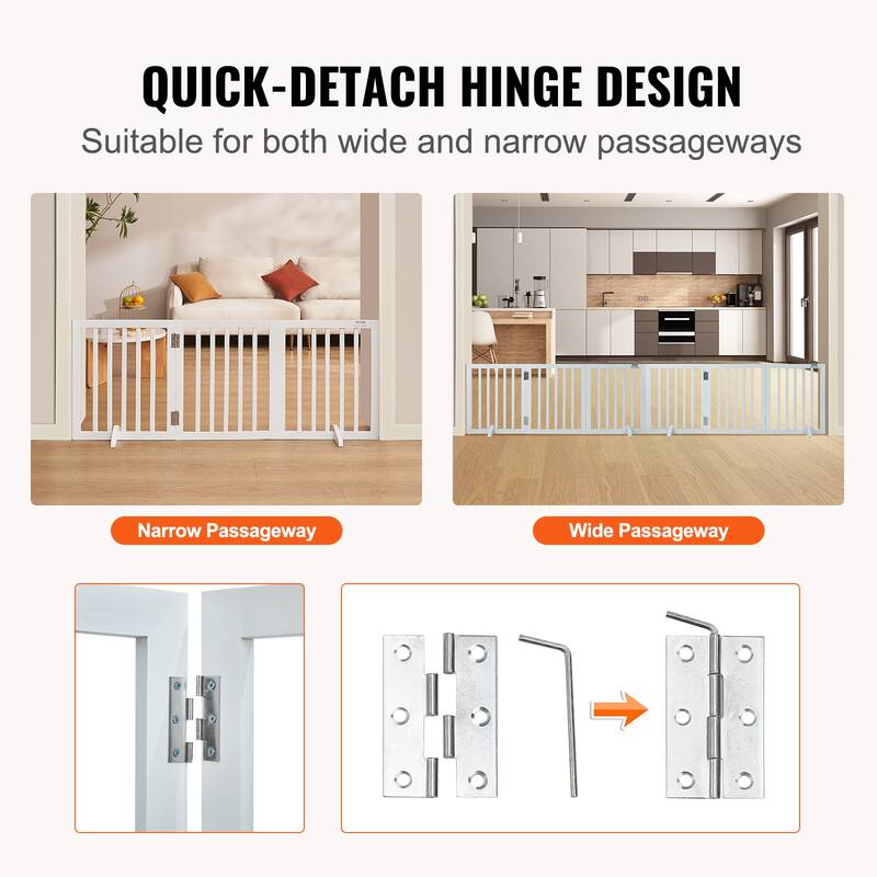 VEVOR Free Standing Dog Gate,Freestanding Pet Gate,for Wide and Narrow Passageways