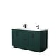 preview thumbnail 8 of 48, Miranda Double Vanity Set, 1.25-Inch Solid Surface Top, No Mirror 60-Inch Double - Green, Matte Black Trim, Solid Surface Top