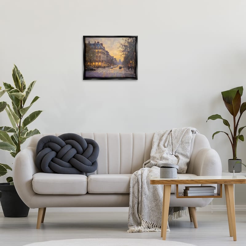 Stupell Vintage City Street View Framed Floater Canvas Wall Art Design By Petal Prints Design