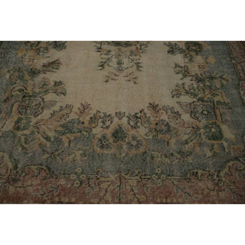 Hand Knotted Oriental 100% Wool Carpet Transitional Floral Beige & Ivories Anatolian Area Rug - 9' 11'' X 5' 8''