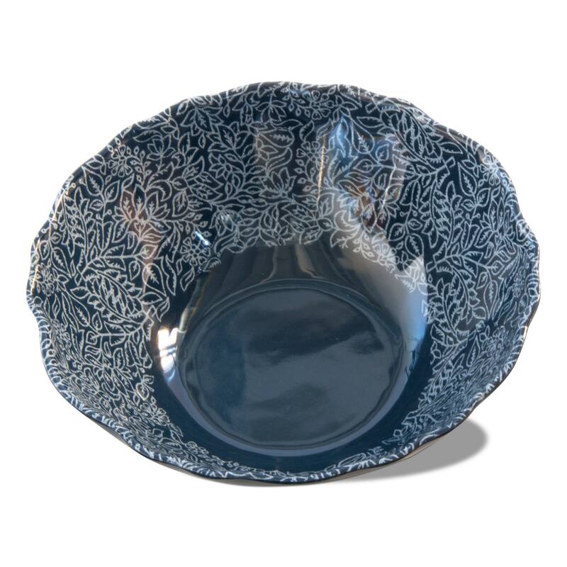 Haisley Melamine Serving Bowl Blue Multi 12oz Dishwasher Safe 4in H x 11.75in L x 11.75in W Everyday Use