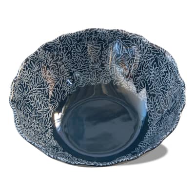 Haisley Melamine Serving Bowl Blue Multi 12oz Dishwasher Safe 4in H x 11.75in L x 11.75in W Everyday Use