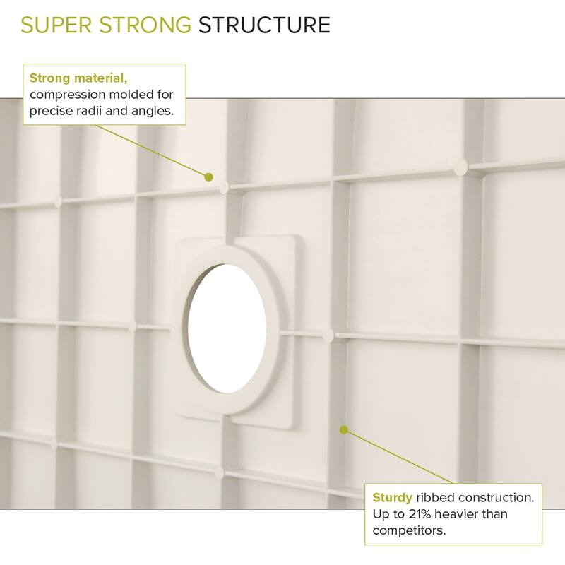 Transolid Low Threshold 34-in L x 48-in W Shower Base with Center Drain - 34-in L x 48-in W - 34-in L x 48-in W