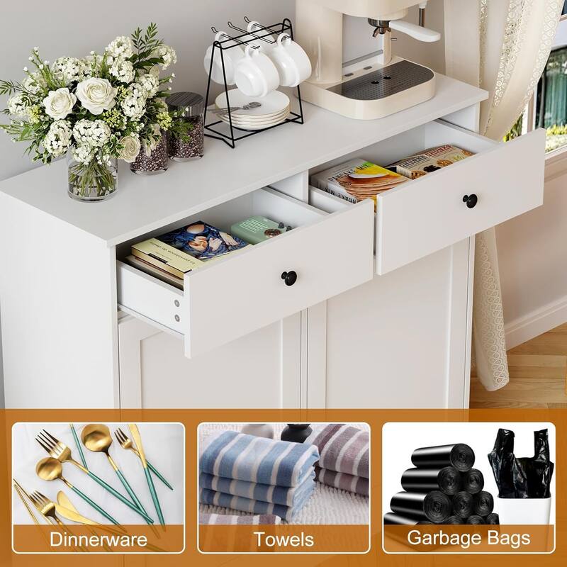 Double Tilt Out Trash Cabinet 20 Gallon with Deodorizing Function