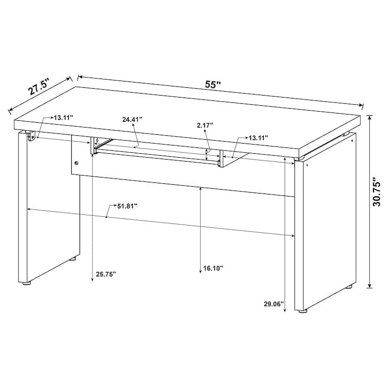 Skylar 2-Piece Home Office Desk Set With File Cabinet Cappuccino