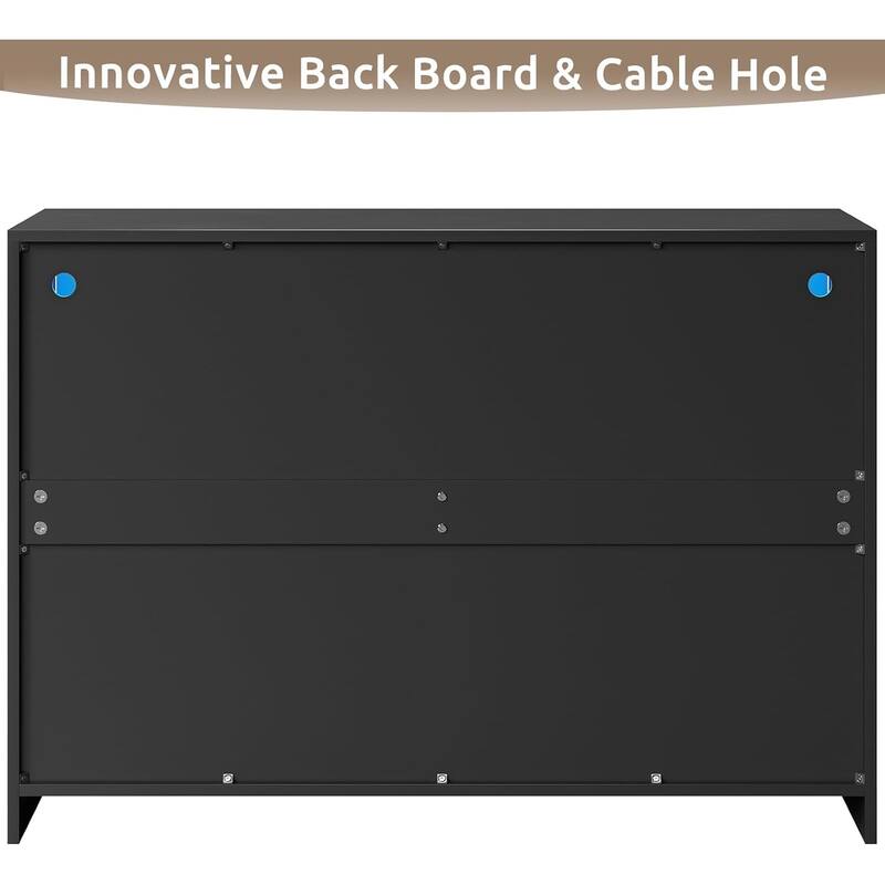 Dresser with LED Lights for Bedroom Double Dresser with 3/6 Drawers