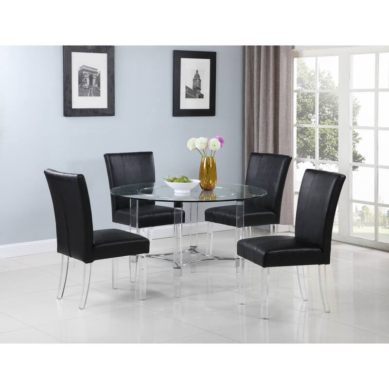 Somette Contemporary Curved Flare-Back Parson Side Chair, Set of 2 - Black