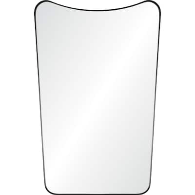 Rectangular Shape Iron Frame Wall Mirror - 36" - Black and Clear