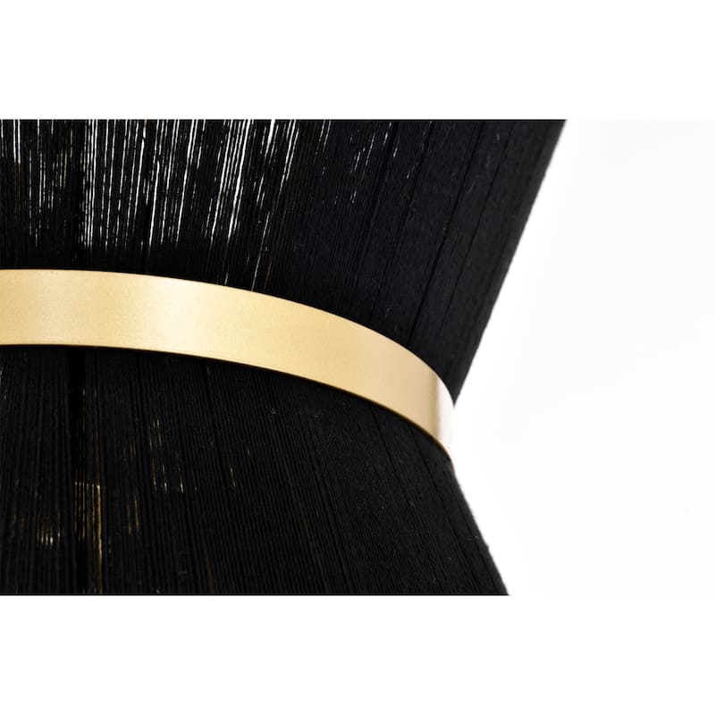 Abra 16 Ince Classic Black Rope Gold Pendant with 6 Light