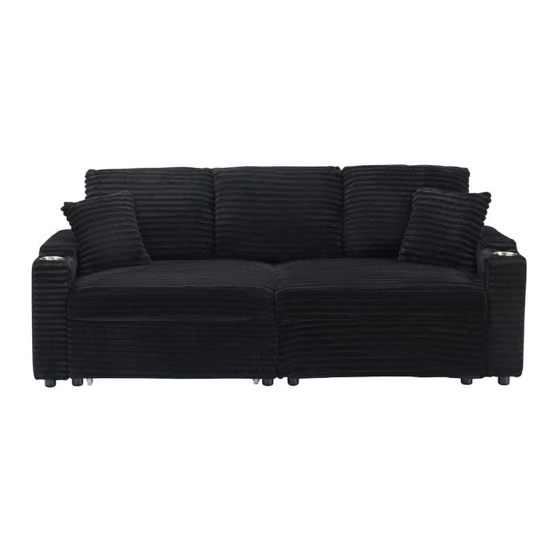 80" Cordylona Sofa, Cup Holder, Ottoman Storage