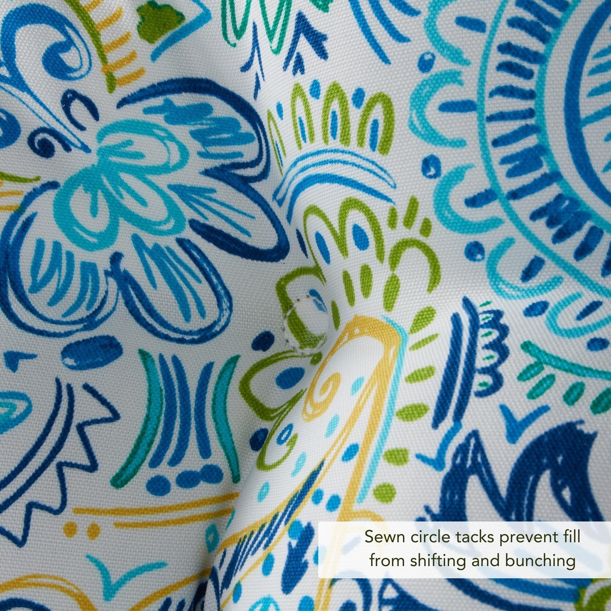 15-inch Round Outdoor Painted Paisley Bistro Chair Cushions - Picture 8 of 15