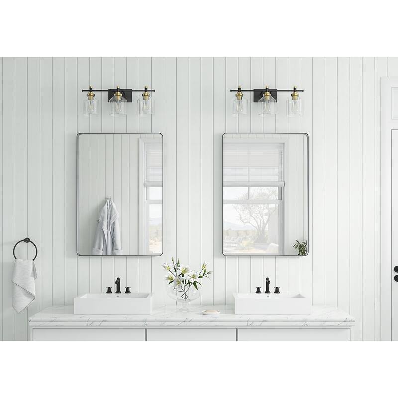 Modern 3-Light Transparent Glass Style Vanity Lighting Fixture