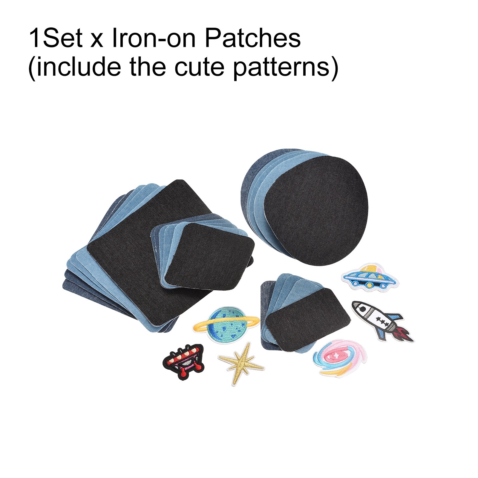 Fabric Patch Iron-on Patches 10 Colors 4.9x3.7 for Clothes Pack of 20 -  10 Colors - Bed Bath & Beyond - 36707796