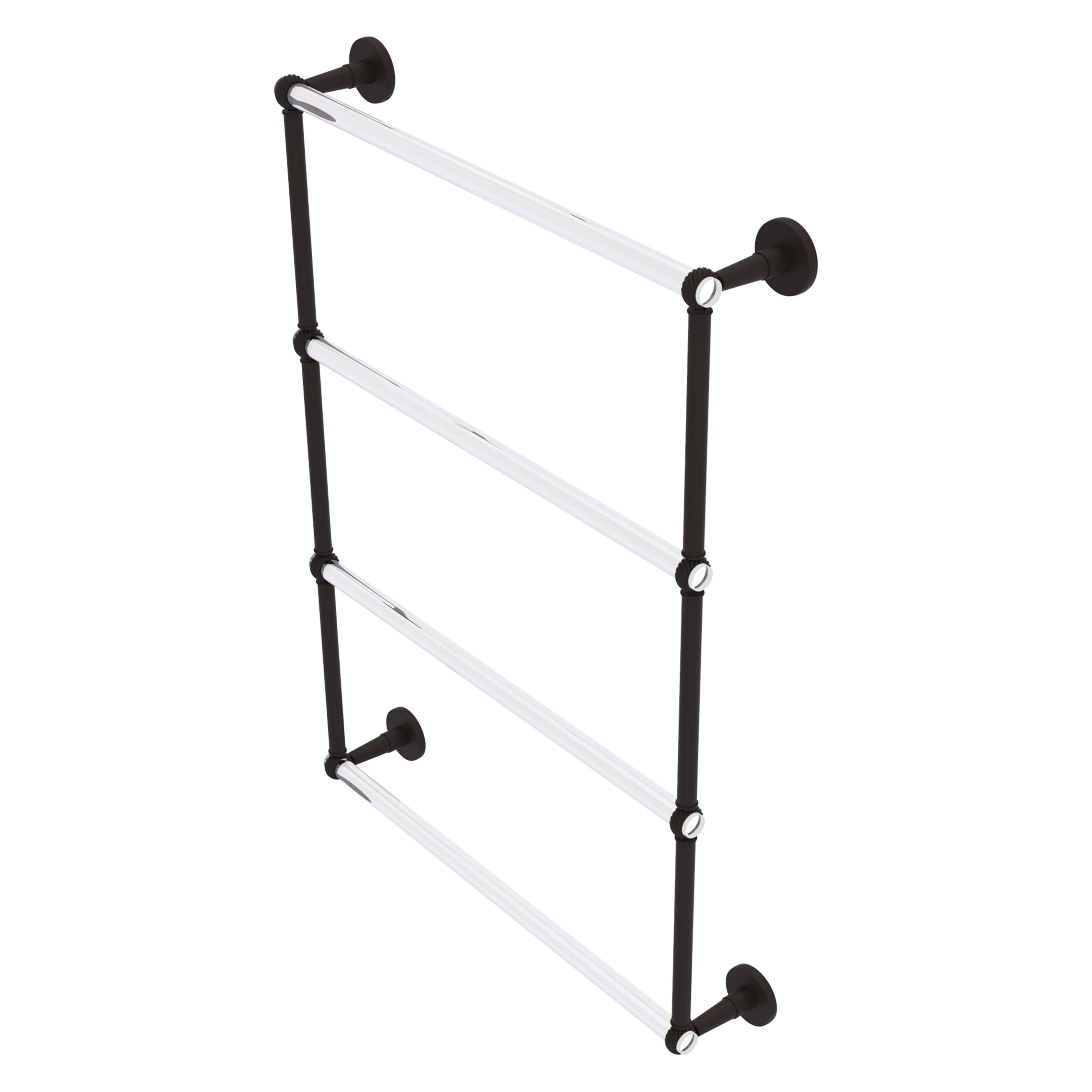 Allied Brass Clearview Collection 4 Tier 24 Inch Ladder Towel Bar with Twisted Accents