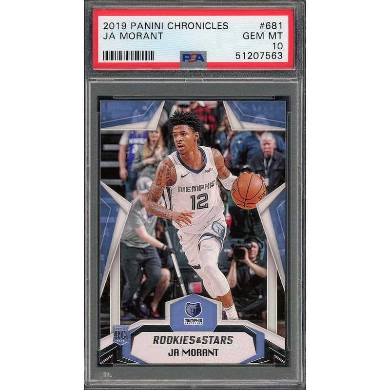 Ja Morant 2019 Panini Chronicles Basketball Rookie Card RC #681 Graded PSA 10 - 8'6" x 11'6"
