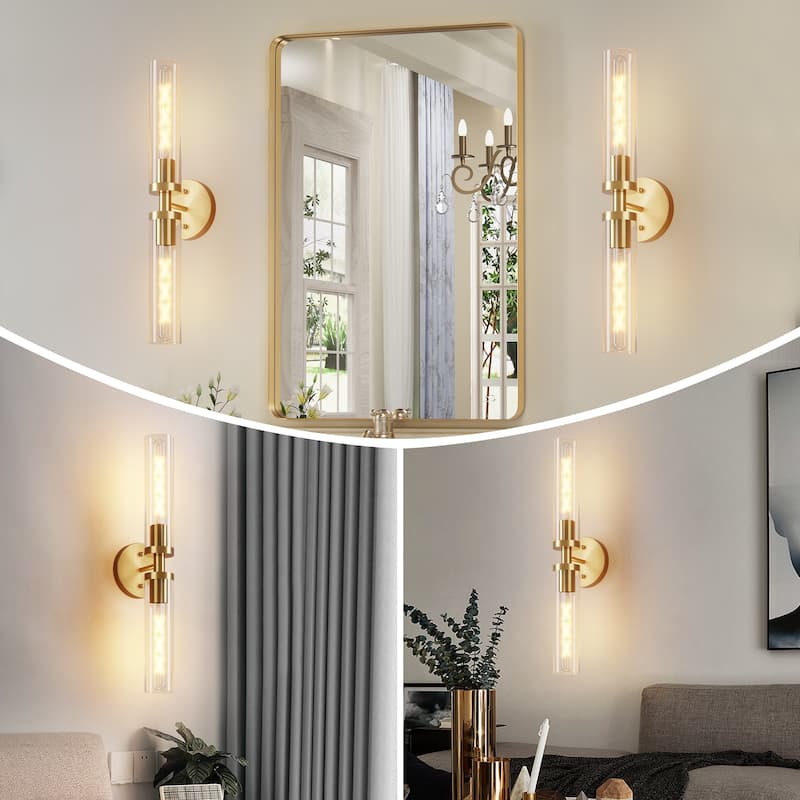 Modern Gold Bathroom Sconces Set of 2