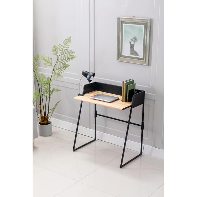 Aero Industrial Wood and Metal Desk Set
