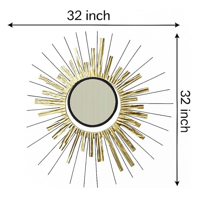 Aria Home Gold Sunburst Mirror Wall Art Round Oversized Accent Decor