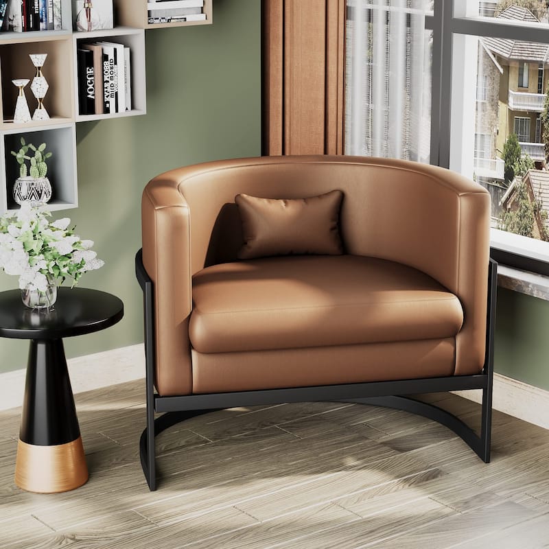 Accent Chair, Velvet Barrel Chair Modern Arm Chair for Living Room