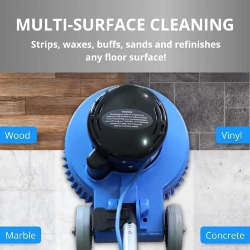 Prolux Core Heavy-Duty Commercial Floor Buffer & Scrubber LOADED - Blue - 13-inch cleaning path