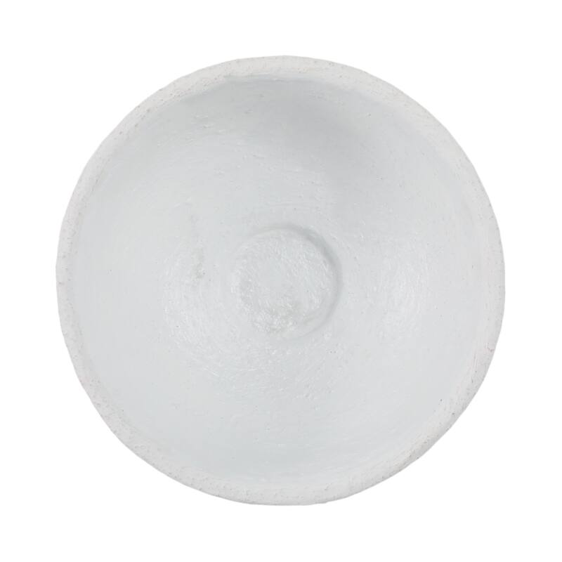 Decorative Round Terracotta Textured Bowl for Home Decor - 12", White - 12.0"