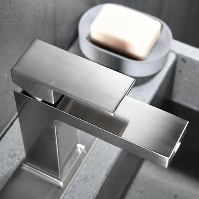 Single Handle Vessel Bathroom Sink Faucet Brushed Nickel - 4.52*1.96*6.57