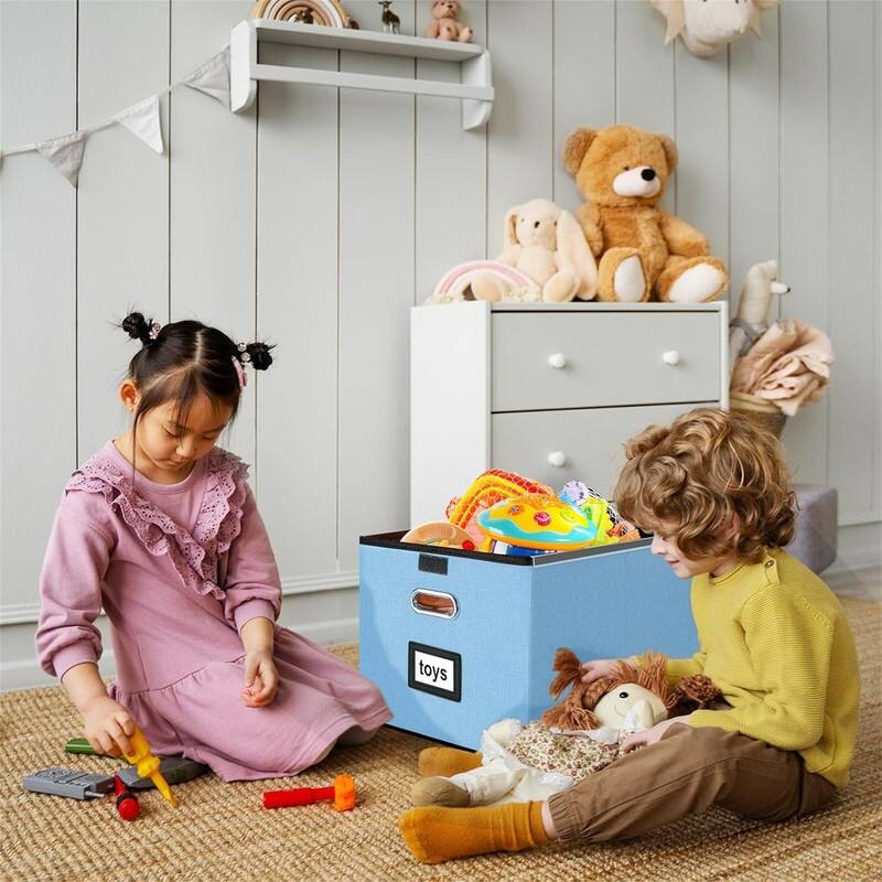 Collapsible File Storage Organizer Box - 14.9"L x 12.7"W x 10.8"H