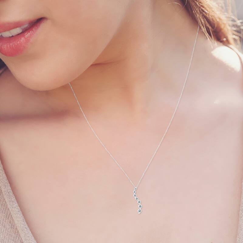 Marquee 1/2 Carat Diamond Journey Pendant in 10K White Gold (K-L Color, I2-I3 Clarity)