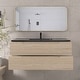 preview thumbnail 46 of 57, Floating Bathroom Vanity in Evita Oak with Integrated Quartz Sand Top