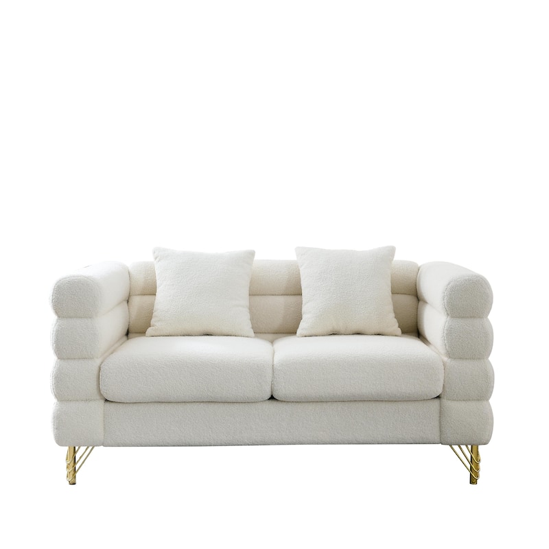 American Style 3+3 Seater Sofa,Oversized Fabric Upholstered Sofa with 6 Pillows for Living Room, Sofa-Deep Seating