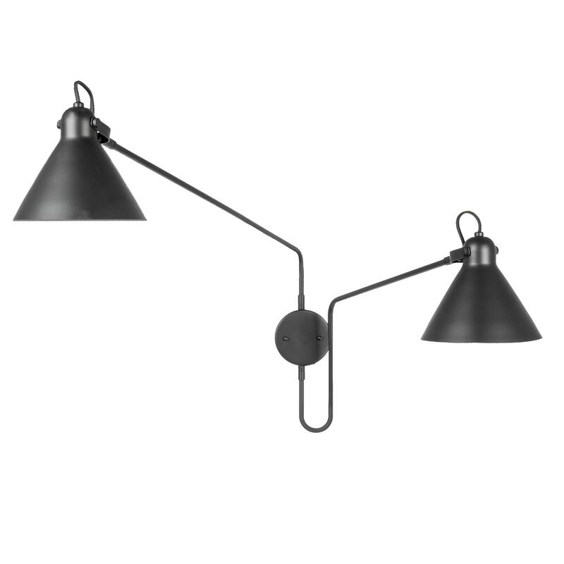 Metal Articulating Wall Sconce with 2 Lights - 63.3"L x 7.8"W x 22.4"H