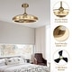 preview thumbnail 11 of 12, 27" Modern Gold ABS 3-blade Fandelier Bladeless Ceiling Fan with Light and Remote
