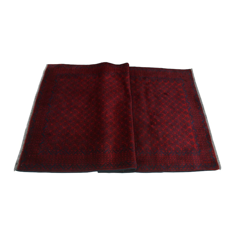Vintage Distressed Jimena Red/Navy Rug - 3'6" x 6'8"