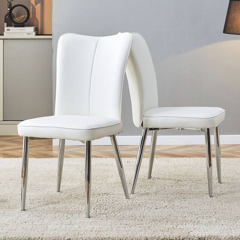 Modern PU Leather Minimalist Dining Chairs Set of 4