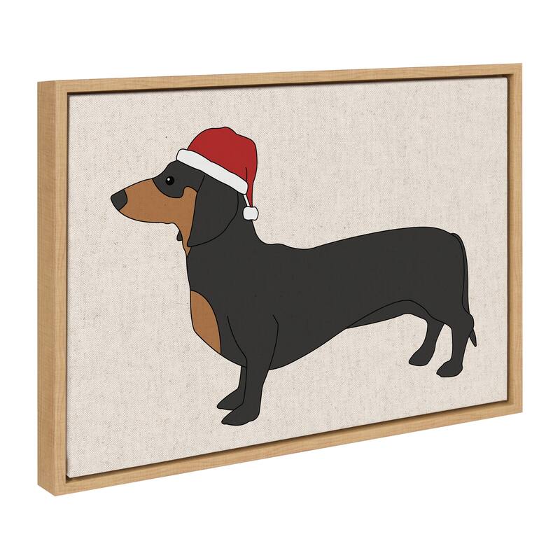 Kate and Laurel Sylvie Dachshund Framed Canvas by Jake Goossen - 18x24
