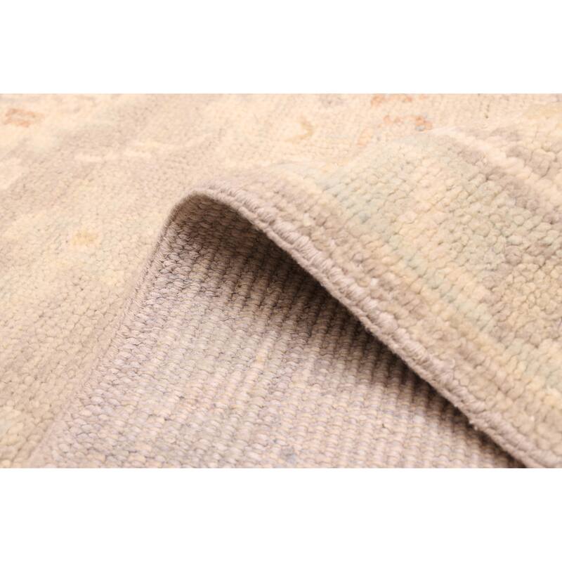 ECARPETGALLERY Hand-knotted Modern Oushak Grey Wool Rug - 8'7 x 11'11