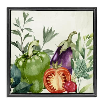 Stupell Organic Garden Vegetables Framed Floater Canvas Wall Art Design By Kim Allen