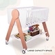 preview thumbnail 3 of 6, Wooden Bedside Bassinet Sleeper, Safe Stylish Baby Crib Bassinet with Locking Wheels Mosquito Net - White