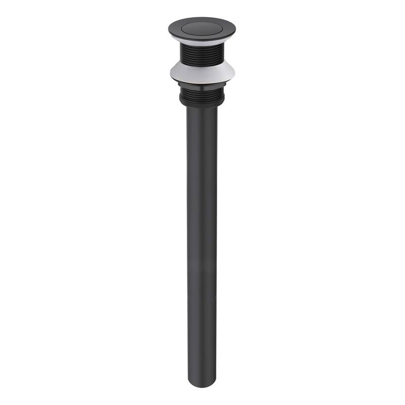 Bathroom Sink Pop Up Drain Stopper with 12" tailpiece, without Overflow - matte black