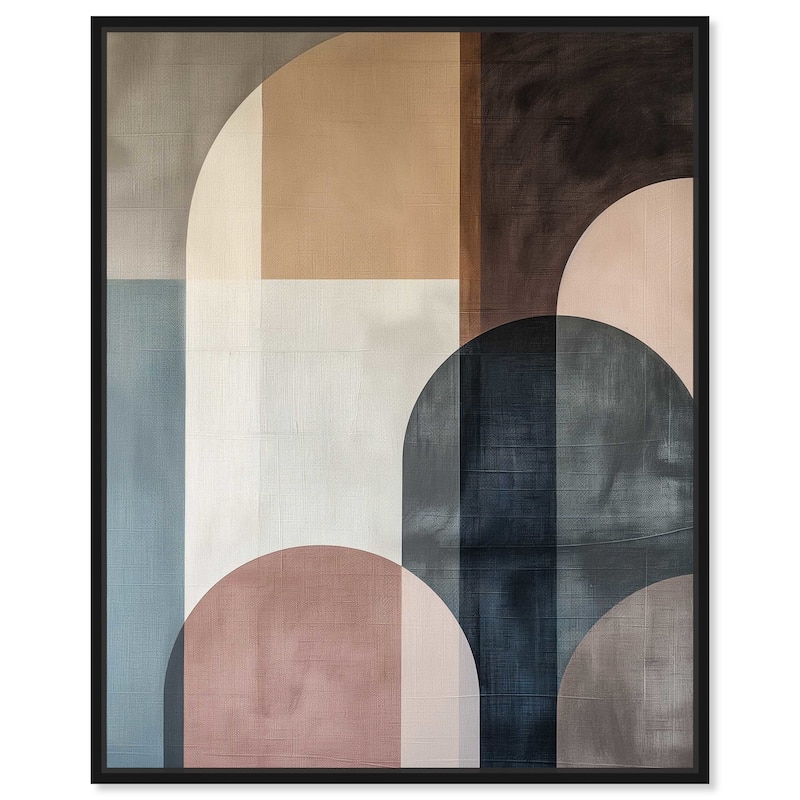 Art Remedy Lost In Transformation Framed Abstract Shapes 1 Piece Canvas Wall Art - 17 x 21 - Black