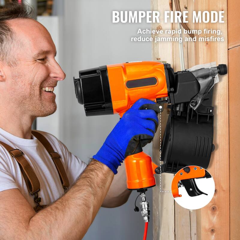 Coil Framing Nailer, 15 Degree Pneumatic Framing Nail Gun Air Coil Nailer for Framing, Wall Flooring and Wall Assembly