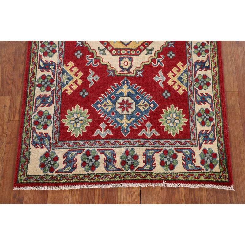 Traditional Red Kazak Oriental Accent Rug Handmade Wool Carpet - 2'8" x 4'1"