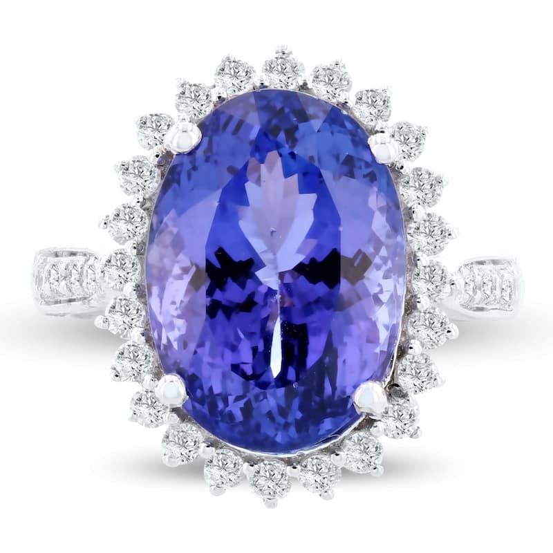 Auriya Platinum 9 1/2ct Tanzanite and 5/8ct TDW Diamond Ring