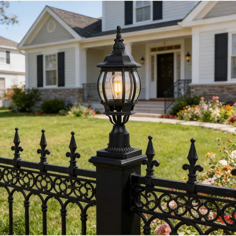 Outdoor 1/3 Light Post Lantern with Pier Mount Base(Pack 1 or 2)