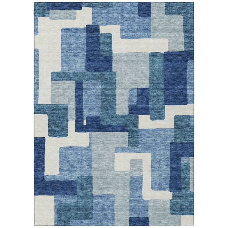 HomeRoots Abstract Transitional Rectangle Outdoor Rug
