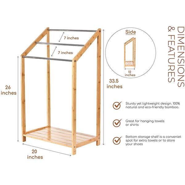 ToiletTree Products Bamboo Towel Rack Holder for Bathrooms (3 Tier